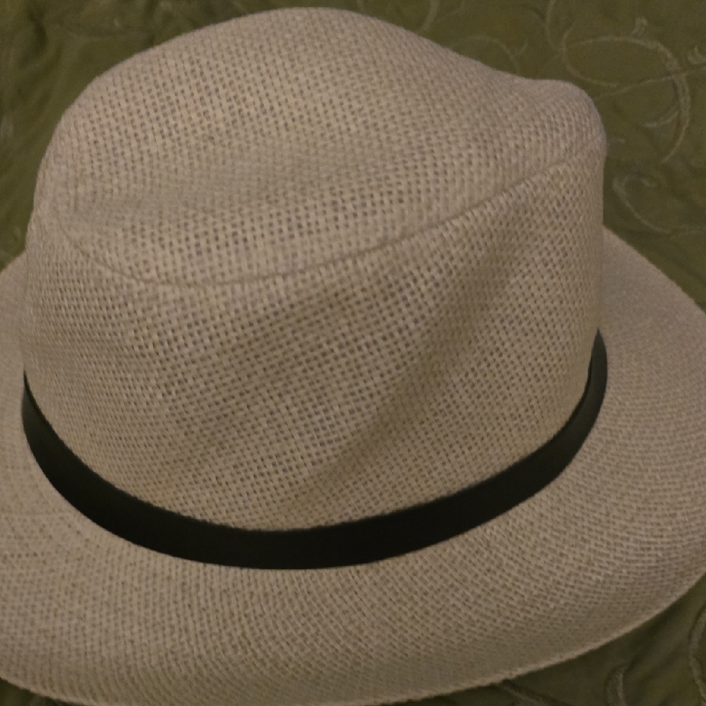Stylish Cream Fedora with Black Band - Picture 6 of 8